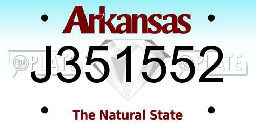 J351552 Arkansas License Plate