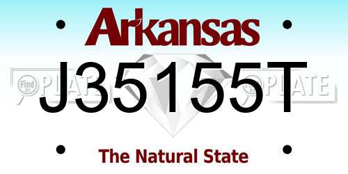 J35155T Arkansas License Plate