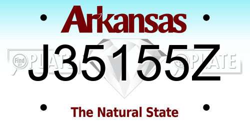 J35155Z Arkansas License Plate