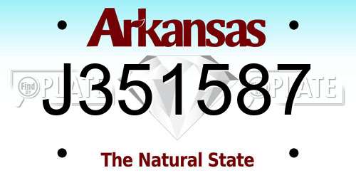J351587 Arkansas License Plate