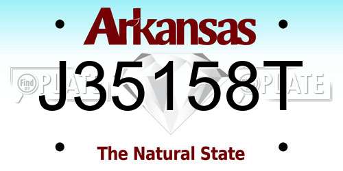 J35158T Arkansas License Plate