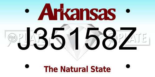 J35158Z Arkansas License Plate