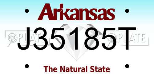 J35185T Arkansas License Plate