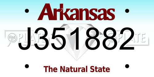 J351882 Arkansas License Plate