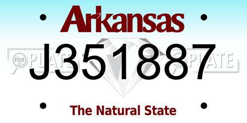 J351887 Arkansas License Plate