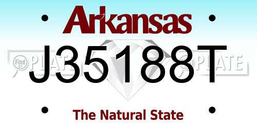 J35188T Arkansas License Plate