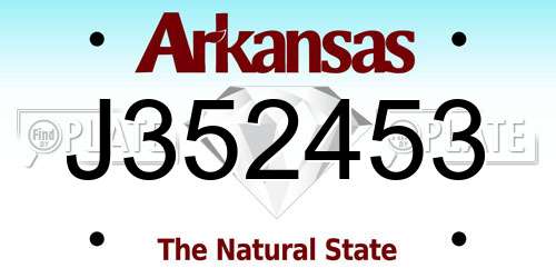 J352453 Arkansas License Plate