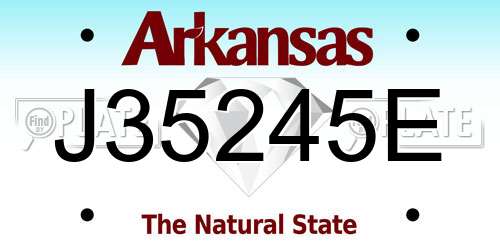 J35245E Arkansas License Plate