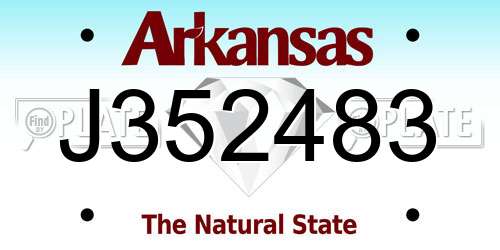 J352483 Arkansas License Plate