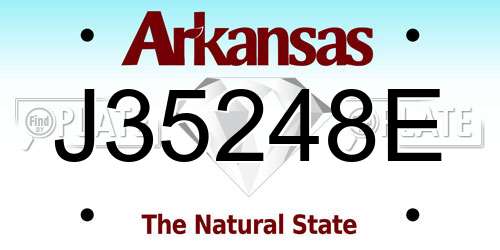 J35248E Arkansas License Plate
