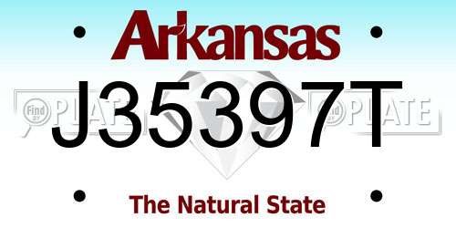 J35397T Arkansas License Plate