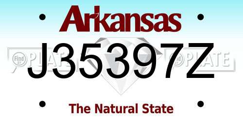 J35397Z Arkansas License Plate