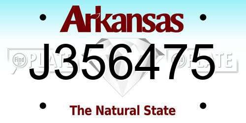J356475 Arkansas License Plate