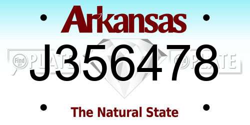 J356478 Arkansas License Plate