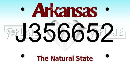 J356652 Arkansas License Plate