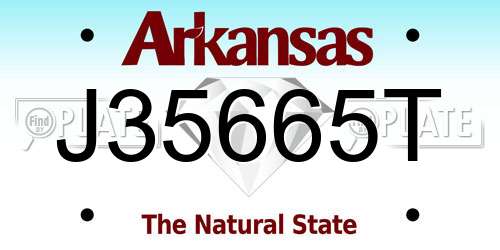 J35665T Arkansas License Plate