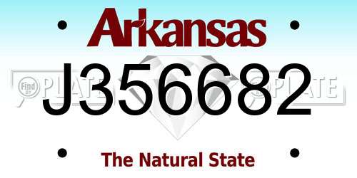 J356682 Arkansas License Plate