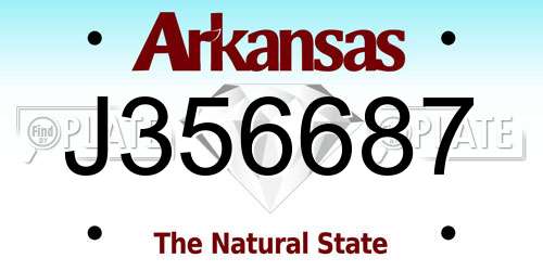 J356687 Arkansas License Plate