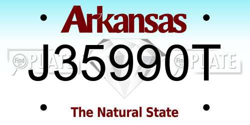 J35990T Arkansas License Plate