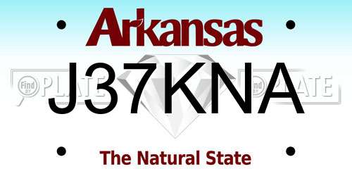 J37KNA Arkansas License Plate