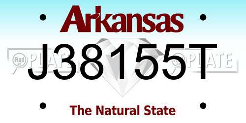 J38155T Arkansas License Plate