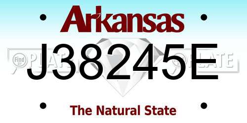 J38245E Arkansas License Plate