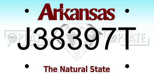 J38397T Arkansas License Plate