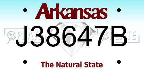 J38647B Arkansas License Plate