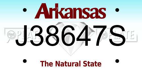 J38647S Arkansas License Plate