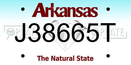 J38665T Arkansas License Plate