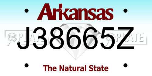 J38665Z Arkansas License Plate