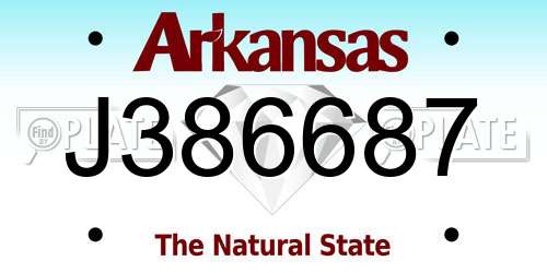 J386687 Arkansas License Plate