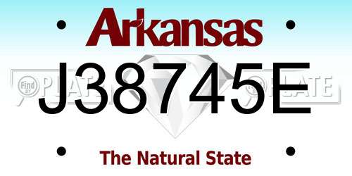 J38745E Arkansas License Plate