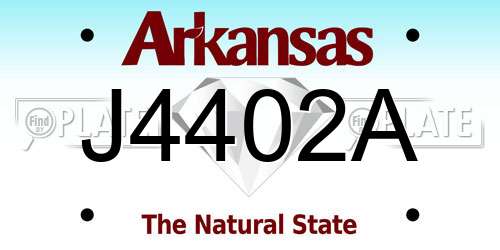 J4402A Arkansas License Plate