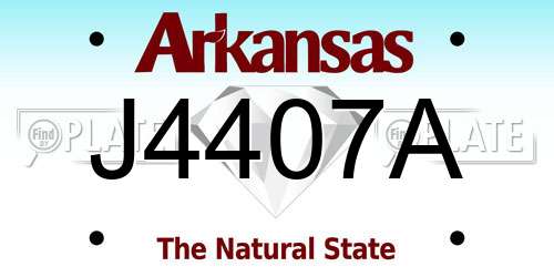 J4407A Arkansas License Plate