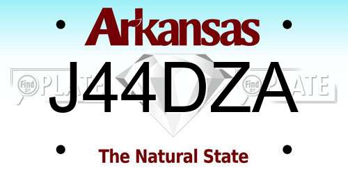 J44DZA Arkansas License Plate