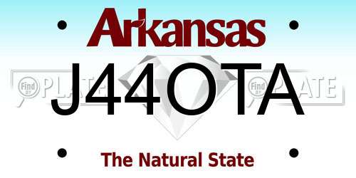 J44OTA Arkansas License Plate