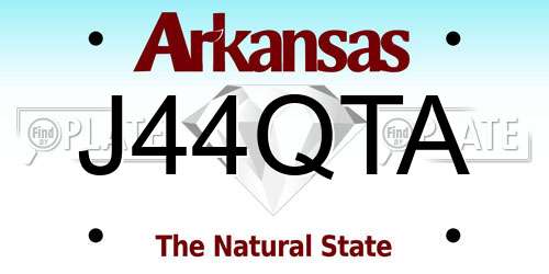 J44QTA Arkansas License Plate