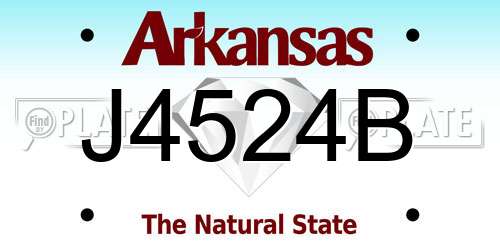 J4524B Arkansas License Plate
