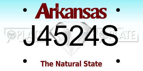 J4524S Arkansas License Plate
