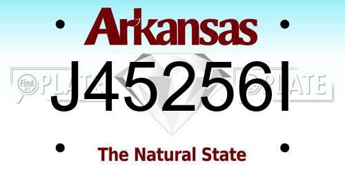 J45256I Arkansas License Plate