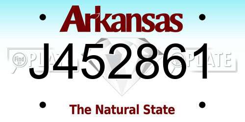 J452861 Arkansas License Plate