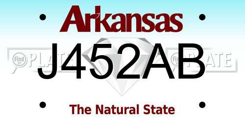 J452AB Arkansas License Plate