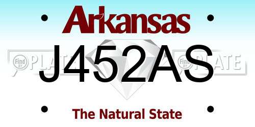 J452AS Arkansas License Plate