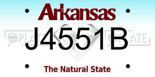 J4551B Arkansas License Plate
