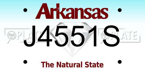 J4551S Arkansas License Plate