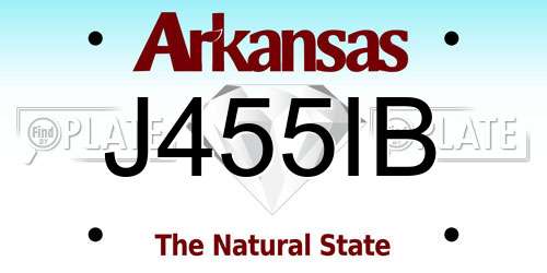 J455IB Arkansas License Plate