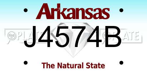 J4574B Arkansas License Plate