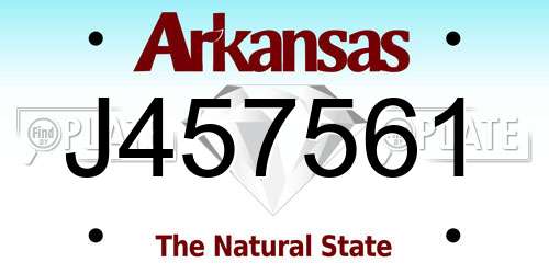 J457561 Arkansas License Plate