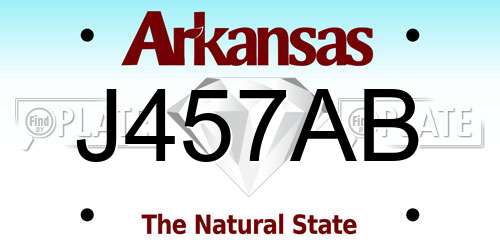 J457AB Arkansas License Plate